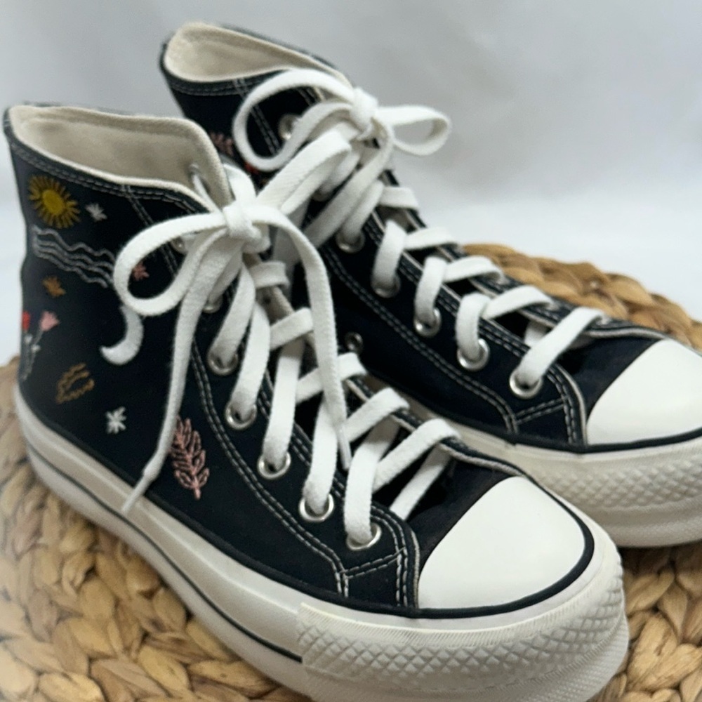 Unique Embroidered Limited Edition High Top Converse Chuck Taylor - Main Image